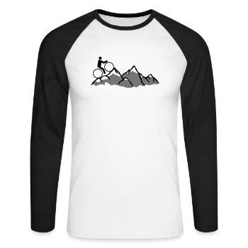mountains mountain tour mountain bike huegel bike rider - Unisex Long Sleeve Baseball T-Shirt - white/black - Front - Nik (191cm)