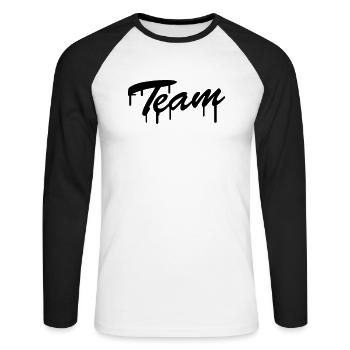 Team Graffiti - T-shirt baseball manches longues Homme - blanc/noir - Devant - Nik (191cm)