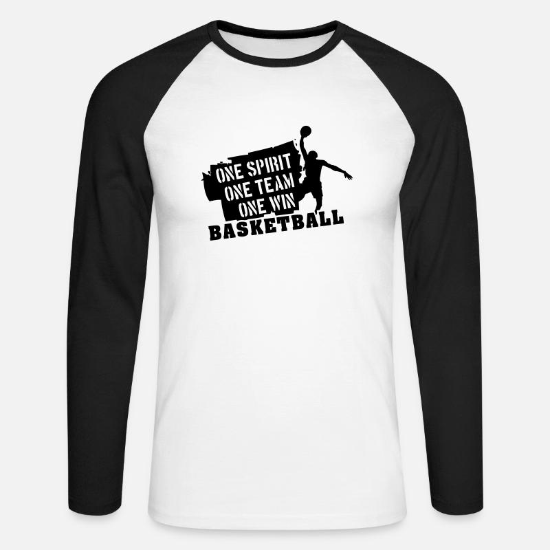 basket_01 - Unisex Baseballshirt langarm - Weiß/Schwarz