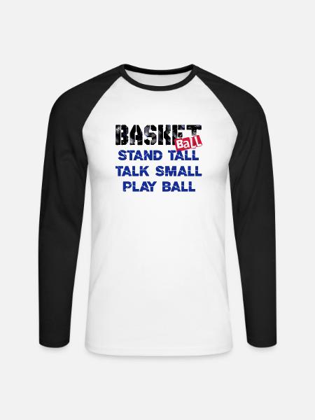 basketball 05 - Unisex Long Sleeve Baseball T-Shirt - white/black