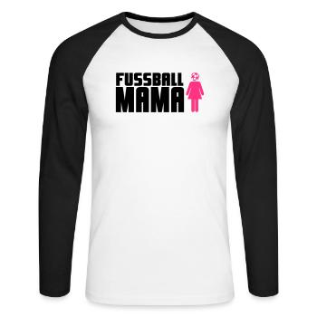 Fußball-Mama - Unisex Baseballshirt langarm - Weiß/Schwarz - Vorne - Nik (191cm)
