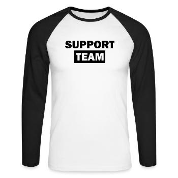 support team - T-shirt baseball manches longues Homme - blanc/noir - Devant - Nik (191cm)