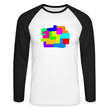Kunst Gemaelde Modern Art - Unisex Baseballshirt langarm - Weiß/Schwarz - Vorne - Nik (191cm)