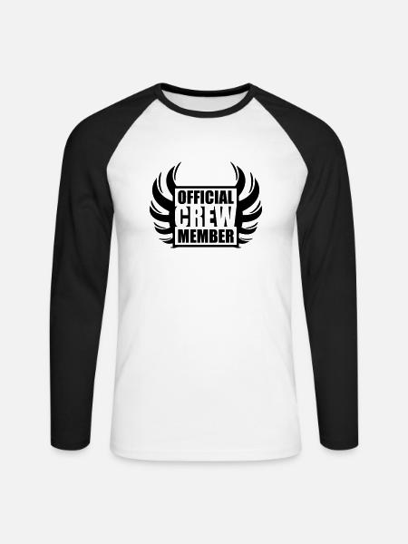 Official Crew Member Design - Unisex Long Sleeve Baseball T-Shirt - white/black