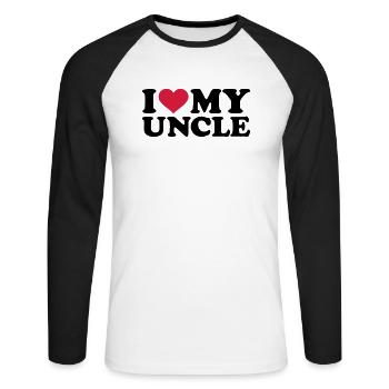 I love my uncle - T-shirt baseball manches longues Homme - blanc/noir - Devant - Nik (191cm)