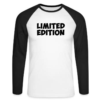 limited edition citation humour je suis cadeau - T-shirt baseball manches longues Homme - blanc/noir - Devant - Nik (191cm)