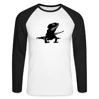 Iguana - Unisex Long Sleeve Baseball T-Shirt - white/black - Front - Nik (191cm)