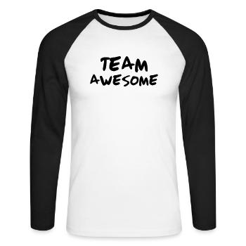 Team Awesome - T-shirt baseball manches longues Homme - blanc/noir - Devant - Nik (191cm)