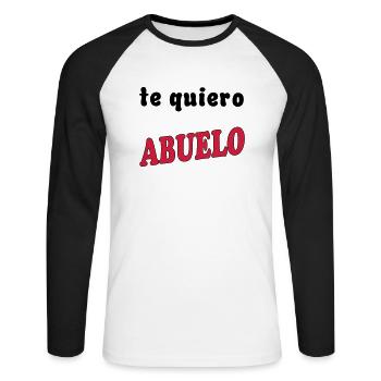 Te quiero abuelo - Unisex Long Sleeve Baseball T-Shirt - white/black - Front - Nik (191cm)