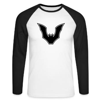 Bat - T-shirt baseball manches longues Homme - blanc/noir - Devant - Nik (191cm)