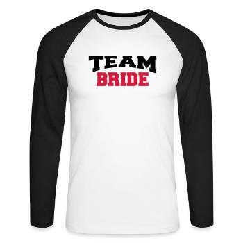 Team Bride - T-shirt baseball manches longues Homme - blanc/noir - Devant - Nik (191cm)