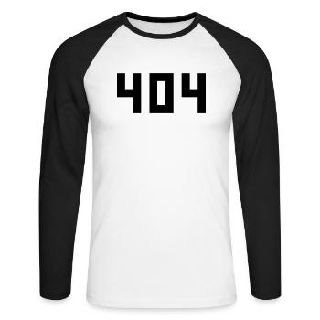 cool error 404 fehlermeldung falsch kein internet - Unisex Baseballshirt langarm - Weiß/Schwarz - Vorne - Nik (191cm)