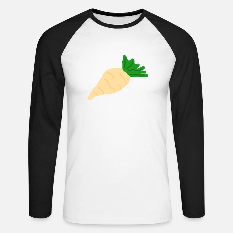 Radish sugar beet root vegetables - Unisex Long Sleeve Baseball T-Shirt - white/black