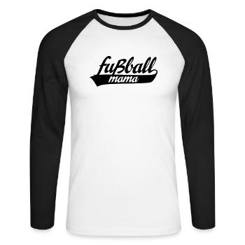 Fußball Mama - Unisex Baseballshirt langarm - Weiß/Schwarz - Vorne - Nik (191cm)