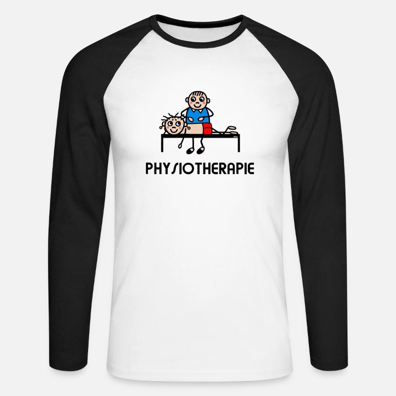 Physiotherapeut Physio - Unisex Baseballshirt langarm - Weiß/Schwarz