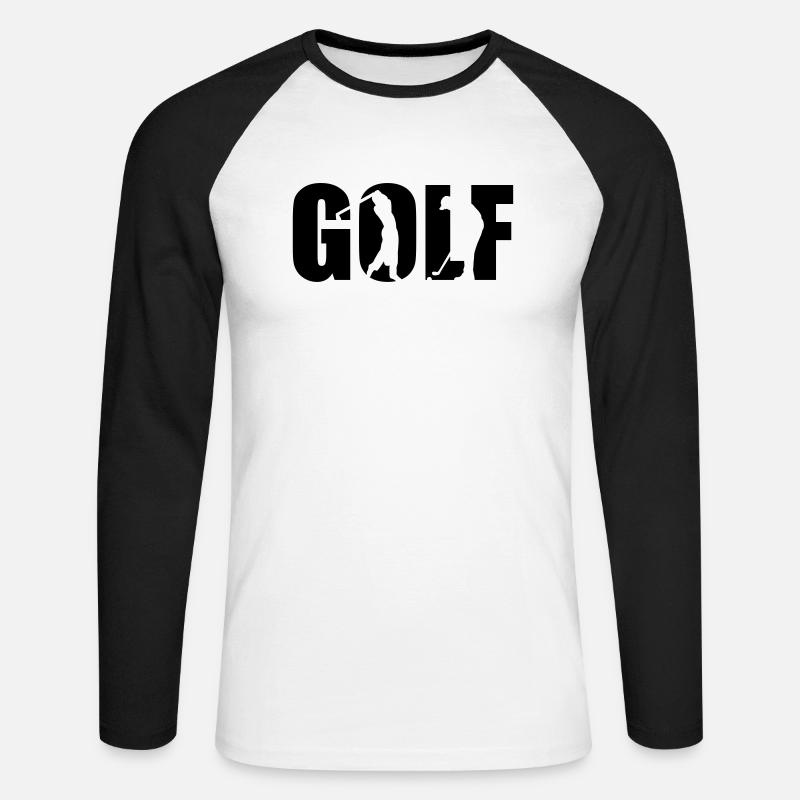 Golf - Unisex Baseballshirt langarm - Weiß/Schwarz