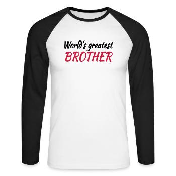World's greatest brother - Unisex Baseballshirt langarm - Weiß/Schwarz - Vorne - Nik (191cm)