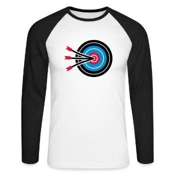 Tir à l'arc - T-shirt baseball manches longues Homme - blanc/noir - Devant - Nik (191cm)