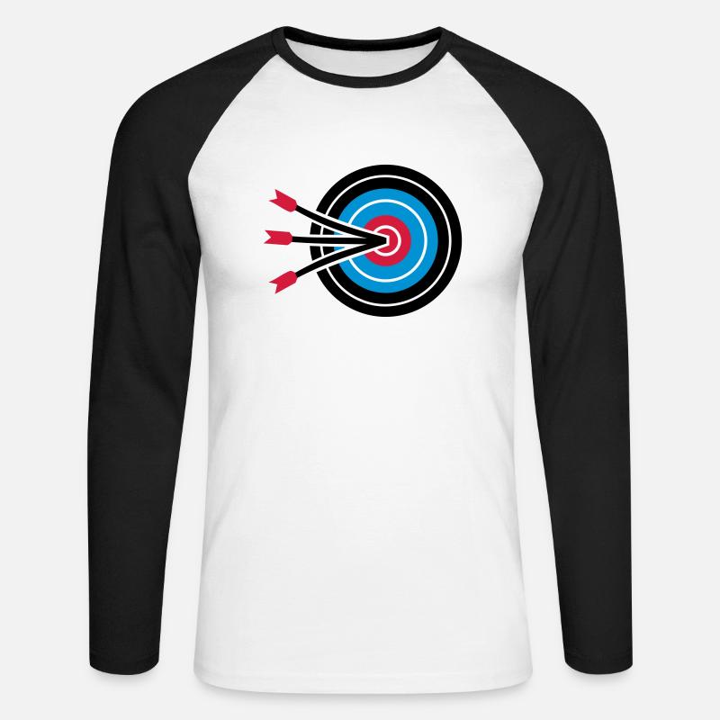 Bogenschießen - Unisex Baseballshirt langarm - Weiß/Schwarz