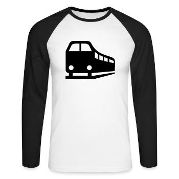 Train - T-shirt baseball manches longues Homme - blanc/noir - Devant - Nik (191cm)