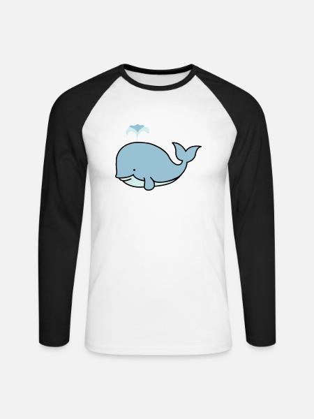 suesser_wal_02 - Unisex Long Sleeve Baseball T-Shirt - white/black