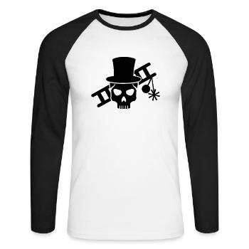 Schornsteinfeger - Unisex Baseballshirt langarm - Weiß/Schwarz - Vorne - Nik (191cm)