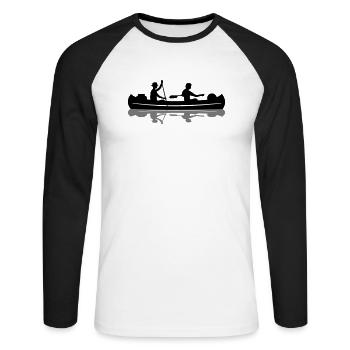 Sport - Kanu - Unisex Baseballshirt langarm - Weiß/Schwarz - Vorne - Nik (191cm)
