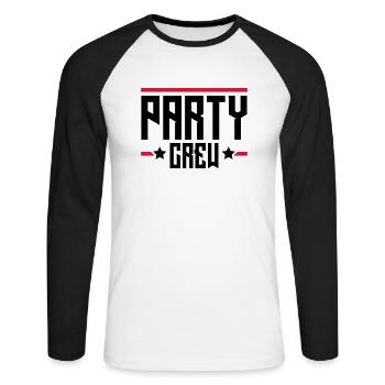 party crew - Unisex Baseballshirt langarm - Weiß/Schwarz - Vorne - Nik (191cm)