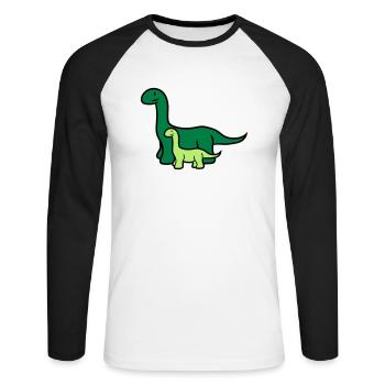 paar pärchen 2 team mama papa kind junges langhals - Unisex Baseballshirt langarm - Weiß/Schwarz - Vorne - Nik (191cm)