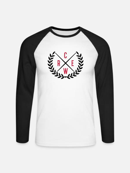 crew kranz - Unisex Baseballshirt langarm - Weiß/Schwarz