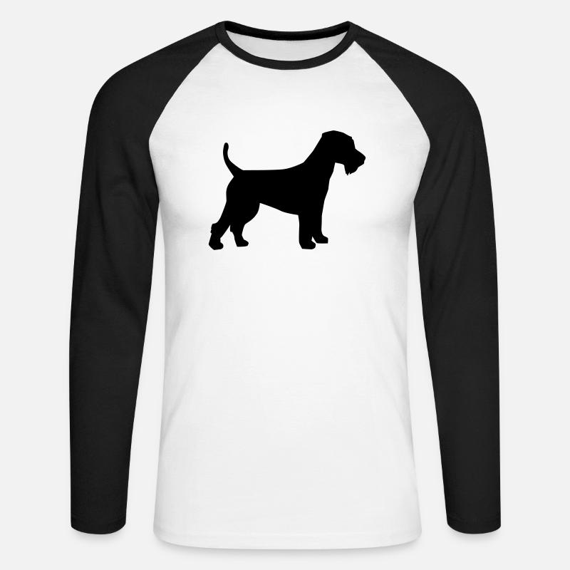 Welsh Terrier - Unisex Baseballshirt langarm - Weiß/Schwarz