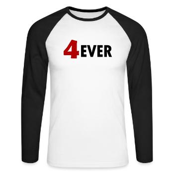 4 Ever - Unisex Long Sleeve Baseball T-Shirt - white/black - Front - Nik (191cm)