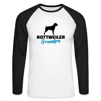 Rottweiler - T-shirt baseball manches longues Homme - blanc/noir - Devant - Nik (191cm)