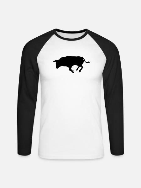 stier - Unisex Long Sleeve Baseball T-Shirt - white/black