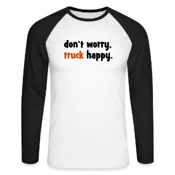 Truck - Unisex Baseballshirt langarm - Weiß/Schwarz - Vorne - Nik (191cm)