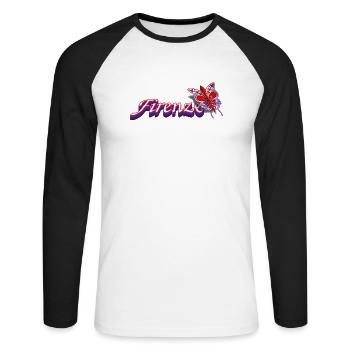 Florence - text with lily and butterfly - Unisex Long Sleeve Baseball T-Shirt - white/black - Front - Nik (191cm)