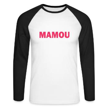 super mamou - T-shirt baseball manches longues Homme - blanc/noir - Devant - Nik (191cm)