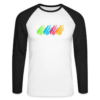 Fireball Neon - Unisex Long Sleeve Baseball T-Shirt - white/black - Front - Nik (191cm)