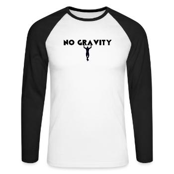 No Gravity - Unisex Long Sleeve Baseball T-Shirt - white/black - Front - Nik (191cm)