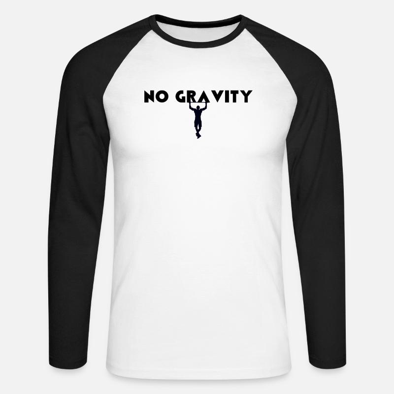 No Gravity - Unisex Baseballshirt langarm - Weiß/Schwarz