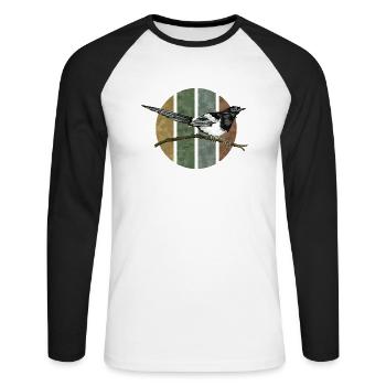 Bird - Unisex Long Sleeve Baseball T-Shirt - white/black - Front - Nik (191cm)