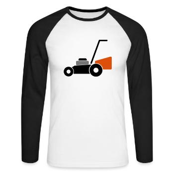 Tondeuses à gazon - T-shirt baseball manches longues Homme - blanc/noir - Devant - Nik (191cm)