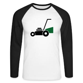 Tondeuses à gazon - T-shirt baseball manches longues Homme - blanc/noir - Devant - Nik (191cm)