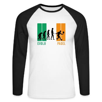 Evolution Padel Design for all paddle - Unisex Long Sleeve Baseball T-Shirt - white/black - Front - Nik (191cm)