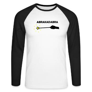 baguette abracadabra - T-shirt baseball manches longues Homme - blanc/noir - Devant - Nik (191cm)