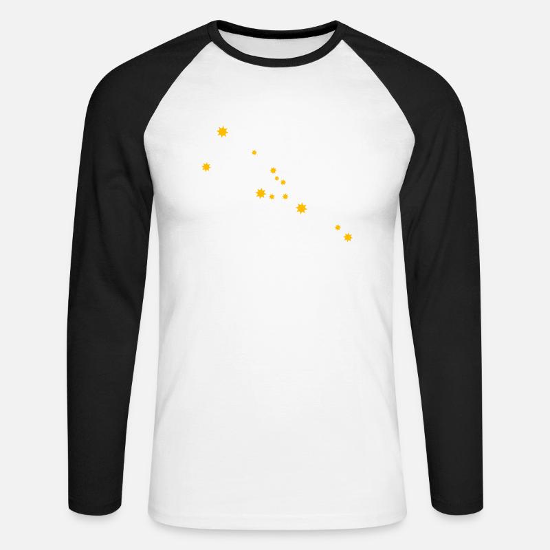 Sternzeichen Stier Sternbilder Nachthimmel Taurus - Unisex Baseballshirt langarm - Weiß/Schwarz