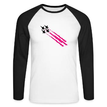 Tourbillon - T-shirt baseball manches longues Homme - blanc/noir - Devant - Nik (191cm)