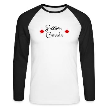 passion kanada montreal reise urlaub quebec - Unisex Baseballshirt langarm - Weiß/Schwarz - Vorne - Nik (191cm)
