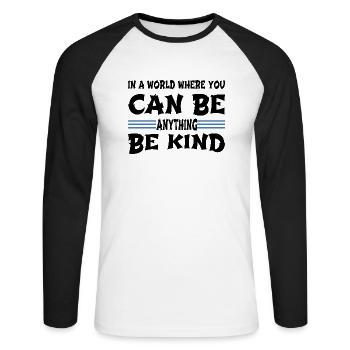 present birthday present gift gift idea quote - Unisex Baseballshirt langarm - Weiß/Schwarz - Vorne - Nik (191cm)