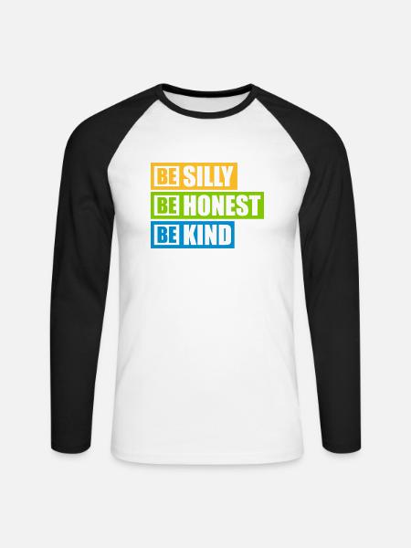 Silly Honest Child - Unisex Long Sleeve Baseball T-Shirt - white/black